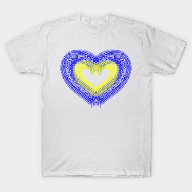 Ukrainian Flag Ukraine Heart T-Shirt by Ankerd